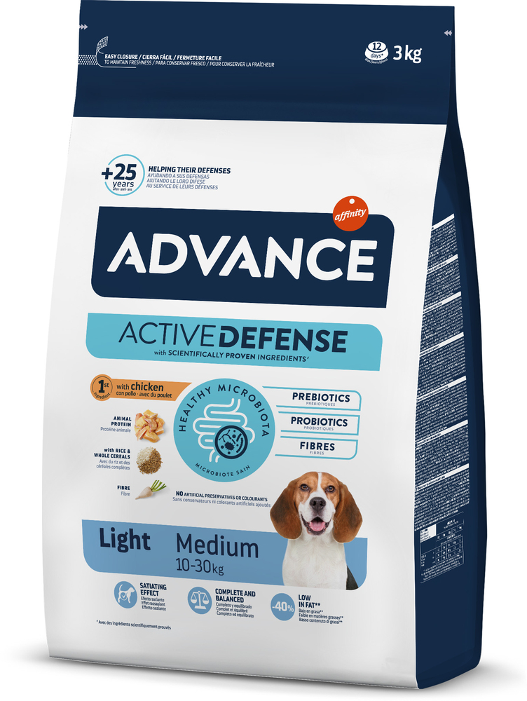 Advance Light Tavuklu ve Pirinçli Orta Irk Yetişkin Köpek Maması 3 kg