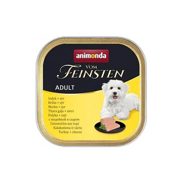 Animonda Vom Feinsten Hindili ve Peynirli Yetişkin Köpek Konservesi 150g