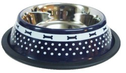 Ankur Desenli Kedi Ve Köpek Çelik Mama Kabı