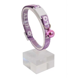 Hello Kitty Boyun Tasması 1 Cm Lila Beyaz - Thumbnail