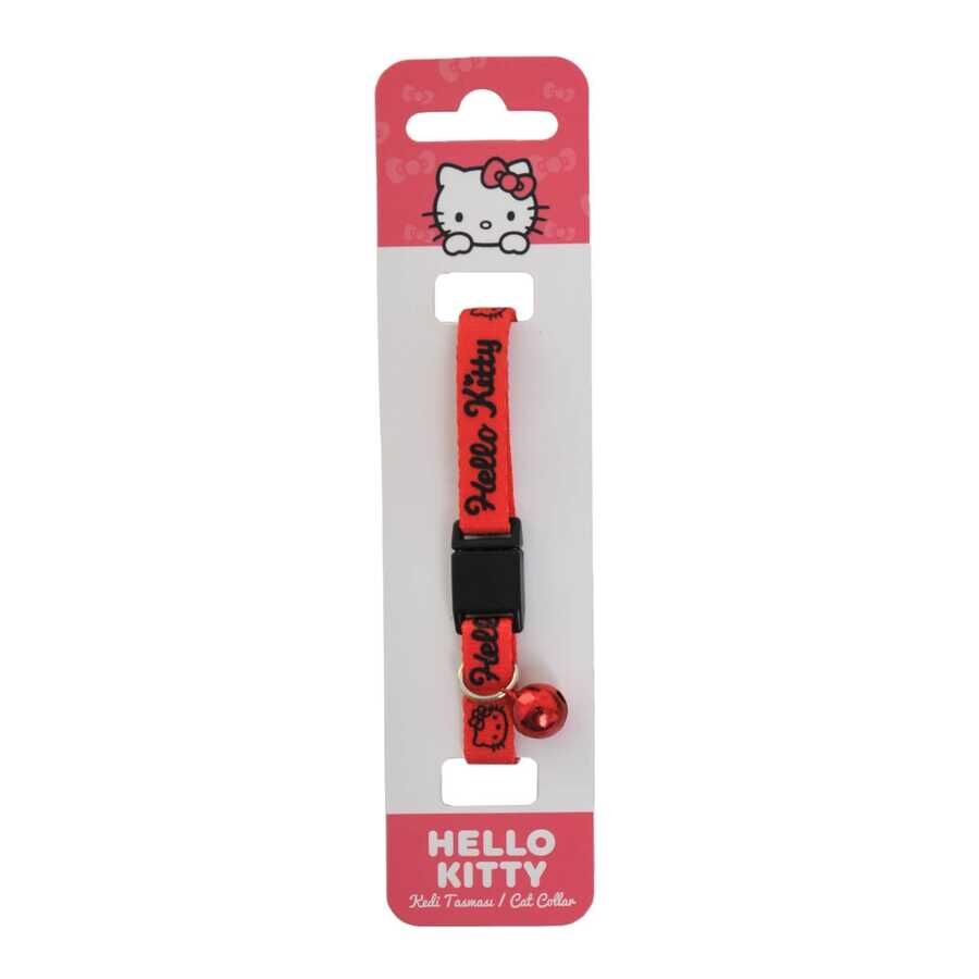 Hello Kitty Boyun Tasması 1 Cm Kırmızı Siyah