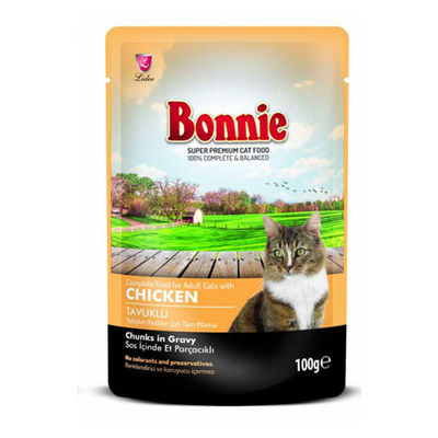 Bonnie Pouch Jelly Tavuklu Kedi Konservesi 85 GR