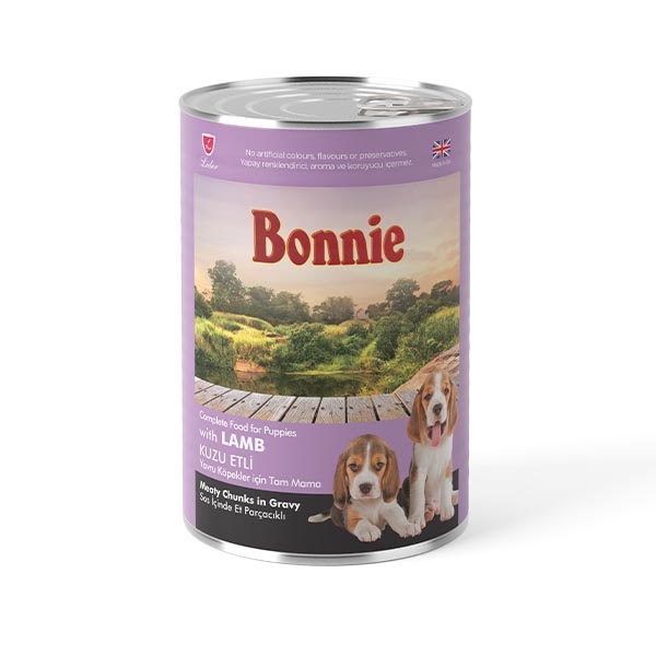 Bonnie Sos içinde Et Parçacıklı Kuzu Etli Yavru Köpek Maması 400 gr