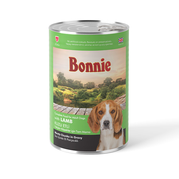 Bonnie Sos içinde Et Parçacıklı Kuzu Etli Yetişkin Köpek Maması 400 gr