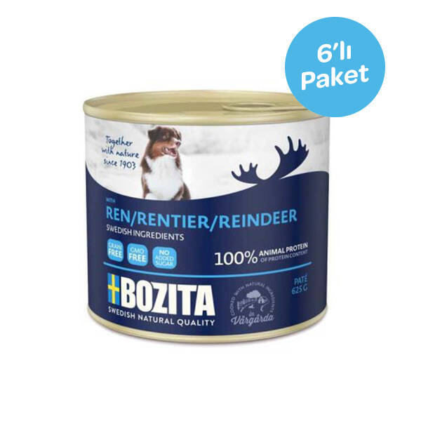 Bozita ReinDeer Ren Geyikli Yaş Köpek Maması 625 gr x 6 adet