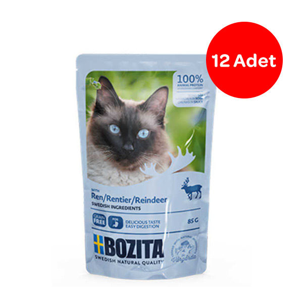 Bozita Tahılsız Geyik Etli Kedi Yaş Maması 85 Gr 12 Adet