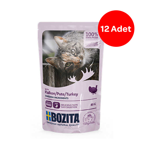 Bozita Tahılsız Hindi Etli Kedi Yaş Maması 85 Gr 12 Adet