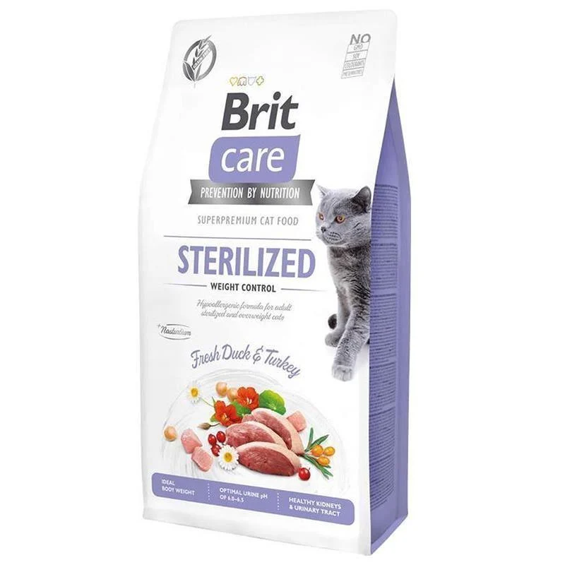 Brit Care Weight Control Tahılsız Ördek ve Hindili Kısırlaştırılmış Kedi Maması 7 Kg