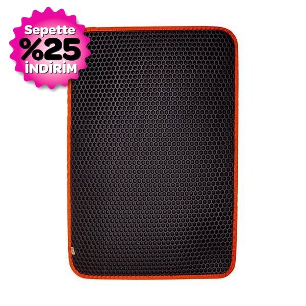 CATTİE ALTIGEN MODEL KUM TOPLAYICI FONKSİYONEL KEDİ PASPASI TURUNCU 50X75CM - 2