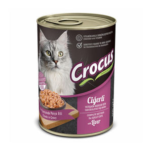Crocus - CROCUS YETİŞKİN KEDİ CİĞERLİ YAŞ MAMA 400G