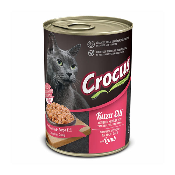 CROCUS YETİŞKİN KEDİ KUZU ETLİ YAŞ MAMA 400G