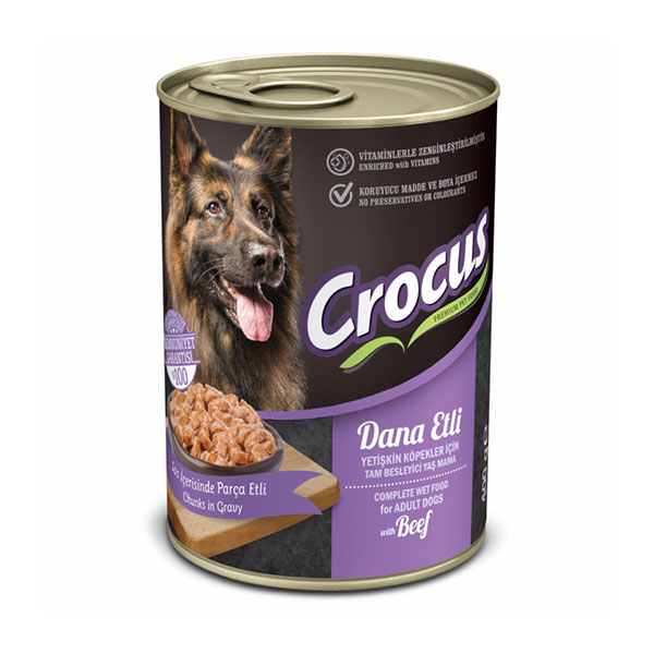 CROCUS YETİŞKİN KÖPEK DANA ETLİ YAŞ MAMA 400G