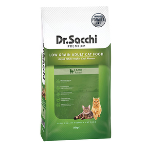 Dr.Sacchi Düşük Tahıllı Kuzu Etli Yetişkin Kedi Maması 10Kg - Thumbnail