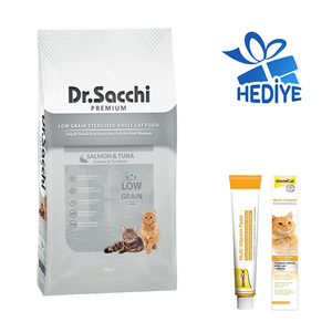 Dr.Sacchi Premium Düşük Tahıllı Kısır Kedi Maması 10 KG - Thumbnail