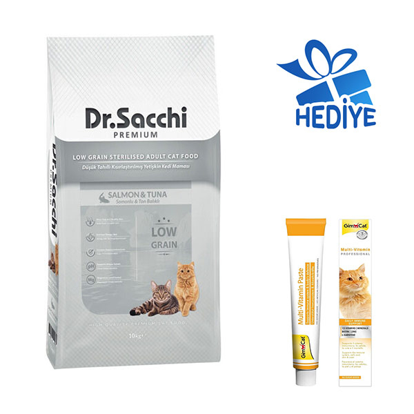 Dr.Sacchi Premium Düşük Tahıllı Kısır Kedi Maması 10 KG