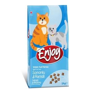 Enjoy Somonlu ve Hamsili Yetişkin Kedi Maması 10 Kg