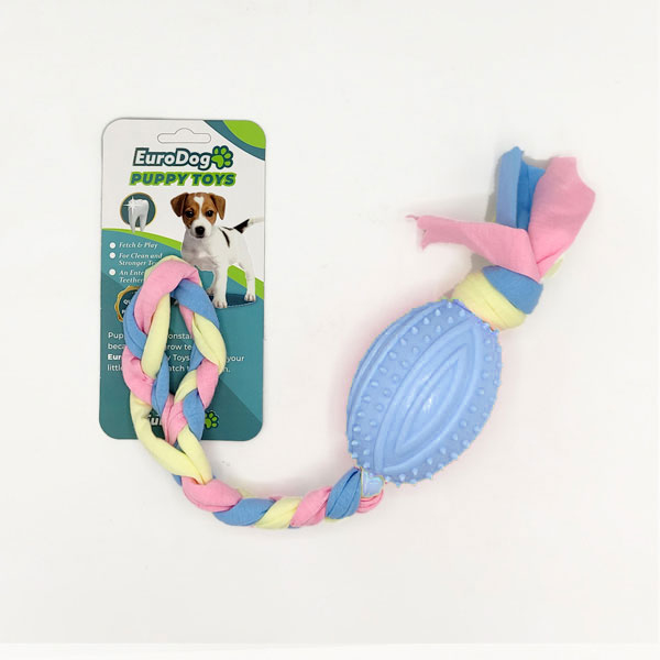 EuroDog Puppy Toys Mavi Rugby Topu Diş Kaşıma Oy.