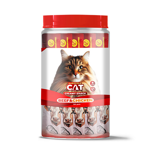 EuroGold Cat Sıvı Kedi Ödülü Dana-Tavuk Et 30x15Gr