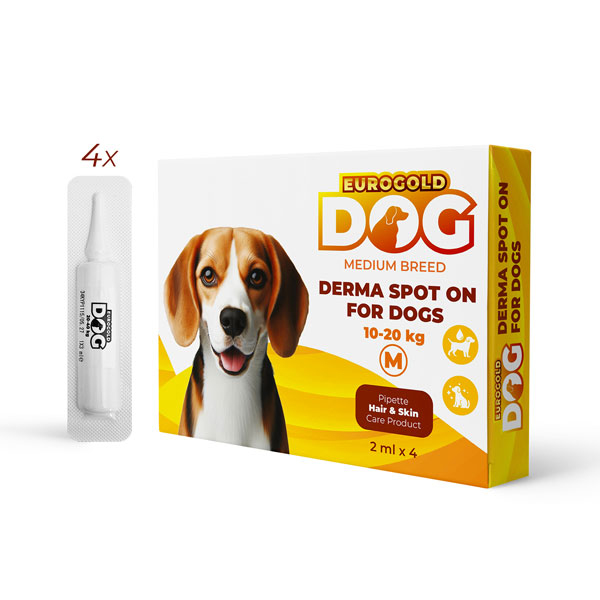 EuroGold Dog Deri Bakım Damlası 10-20 Kg 4 x 2 ml