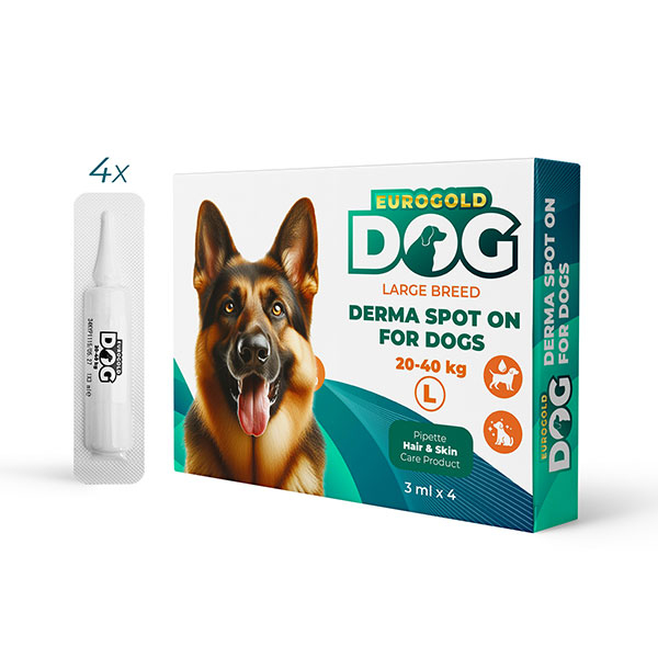 EuroGold Dog Deri Bakım Damlası 20-40 Kg 4 x 3 ml