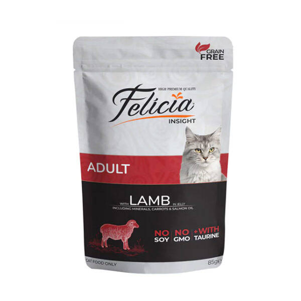 Felicia Tahılsız Kuzu Etli Yaş Kedi Maması 85 Gr