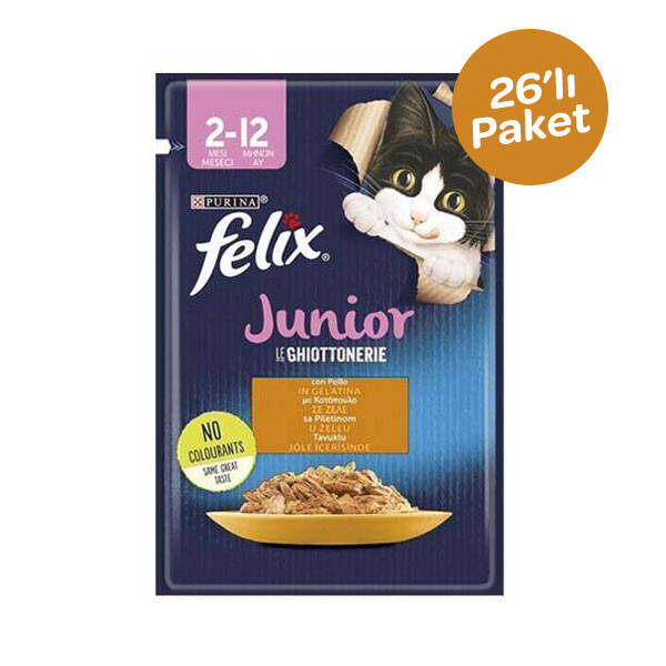 Felix Tavuk Etli Yavru Yaş Kedi Maması 85 gr x 26