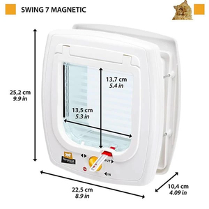 Ferplast - Ferplast Swing 7 Manyetik Sistemli Kedi Kapısı 13,5×13,7 cm Beyaz