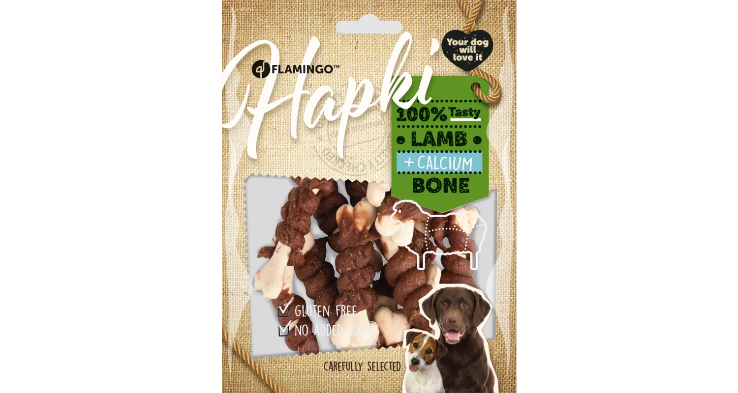 Flamingo Hapki Calcium Kuzu Sargılı Köpek Ödül Kemiği 150 Gr - Thumbnail