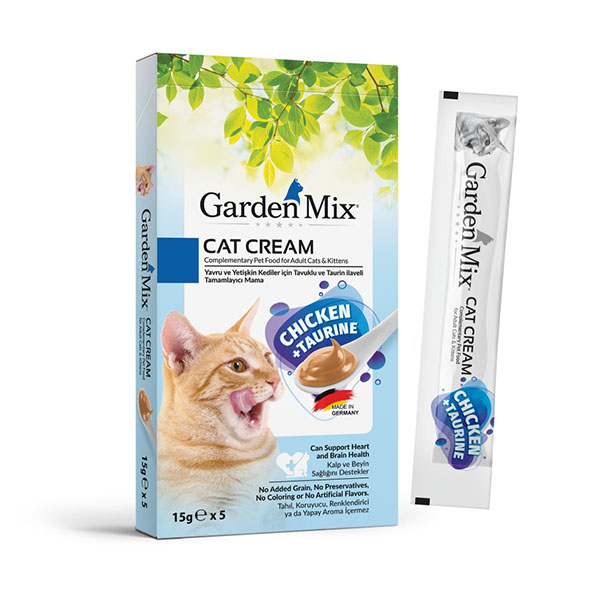 GARDEN MIX KEDİ KREMASI TAVUK+TAURİN 15GR*5