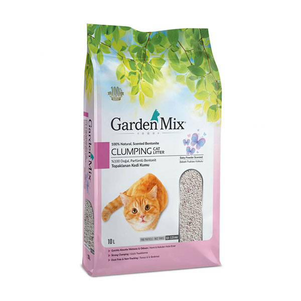 Garden Mix Bentonit Bebek Pudralı İnce Kedi Kumu 10 lt