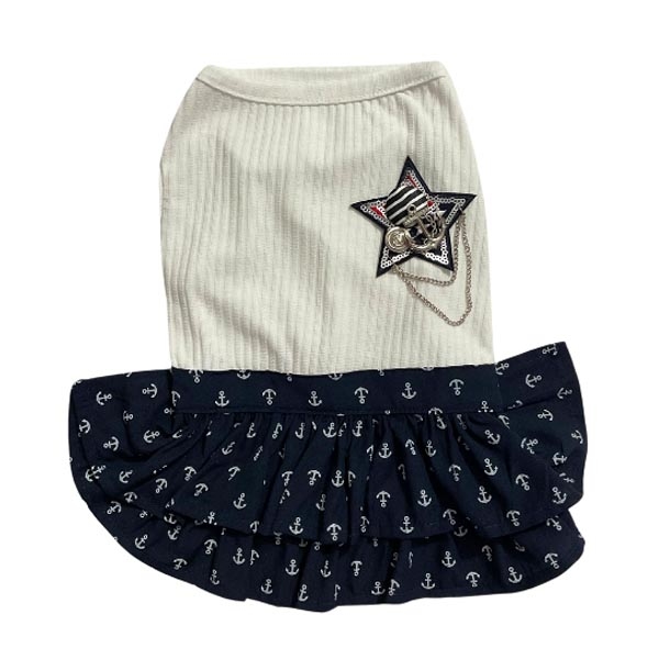 GC-2534 LACİVERT ÇAPA ELBİSE M - 1