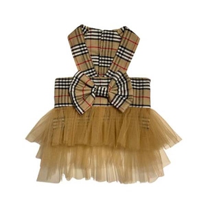 GC-2541 BEJ EKOSE TÜTÜLÜ ELBİSE L