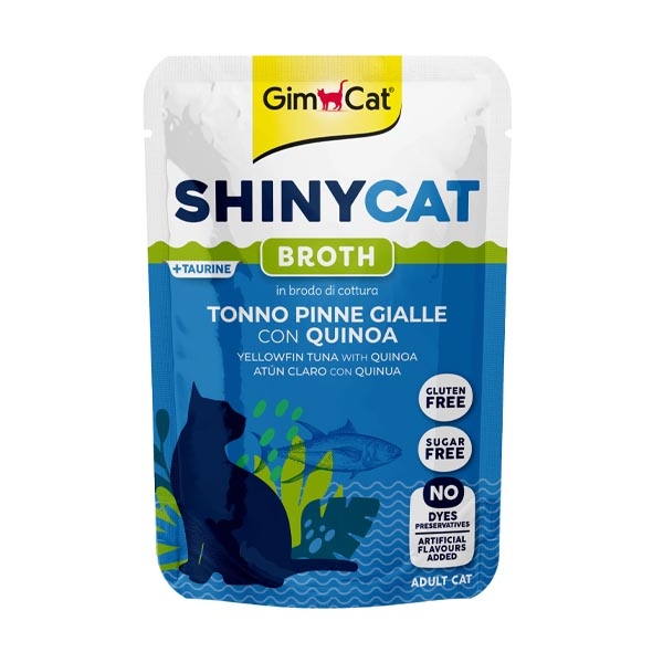 Gimcat Shinycat Pouch Sarı Yüzgeçli Ton Balığı Kinoa 70 gr - 1