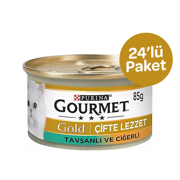 Gourmet Gold Ciğerli Tavşanlı Kedi Konservesi 85 gr * 24'lü