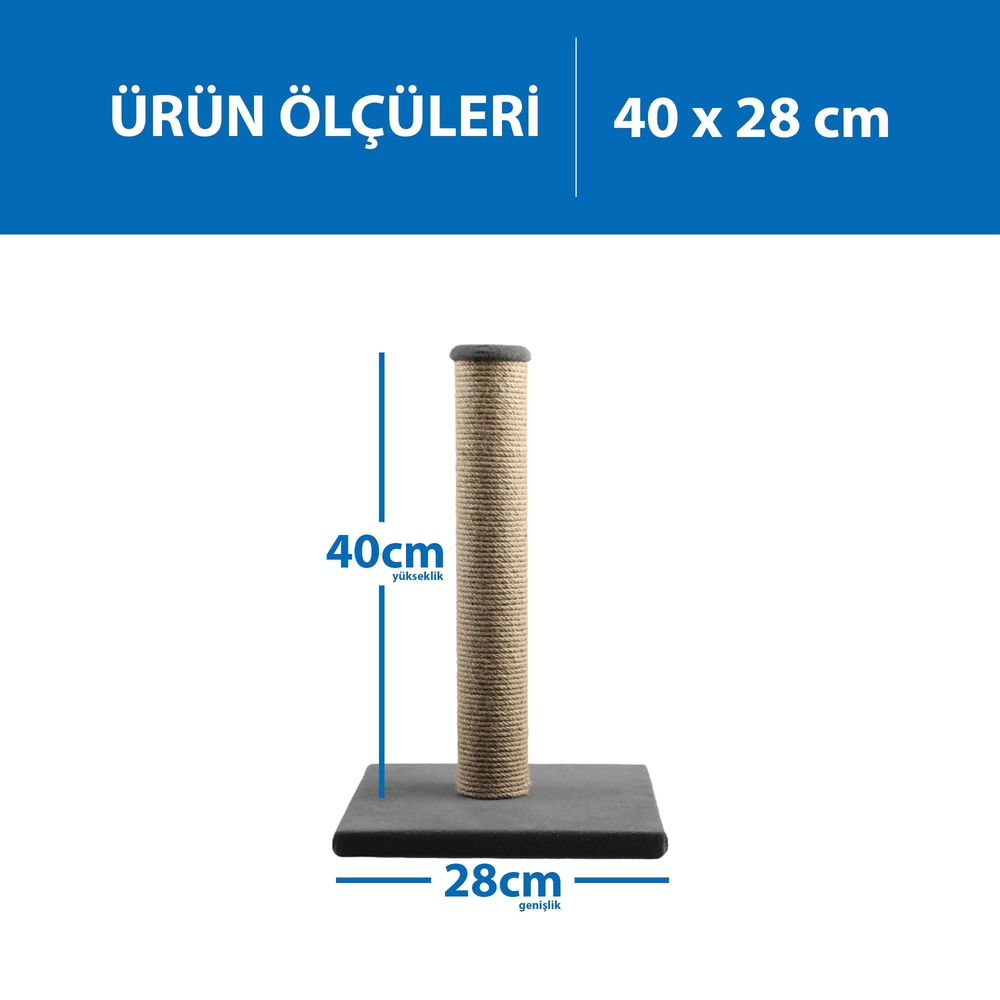 Herniks Çubuk Kedi Tırmalama Tahtası 40 Cm - Gri