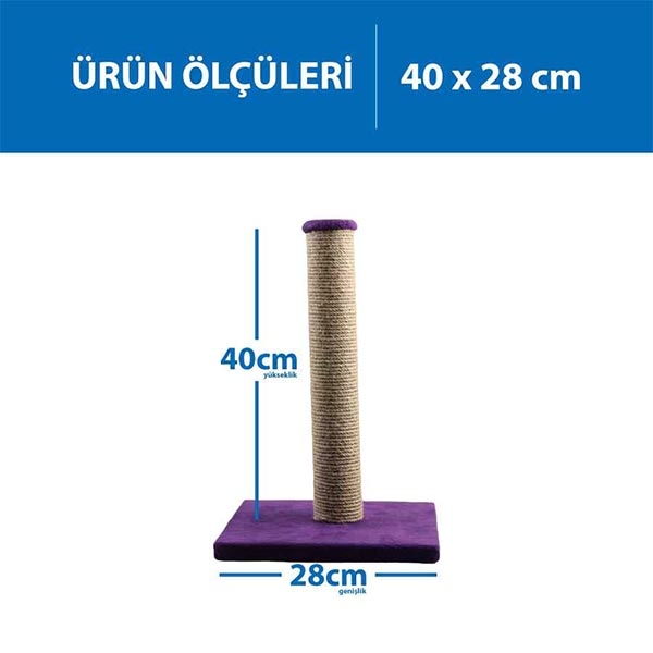 Herniks Çubuk Kedi Tırmalama Tahtası 40 Cm - Mor