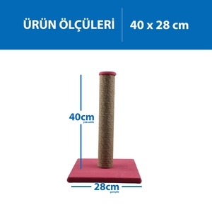 Herniks Çubuk Kedi Tırmalama Tahtası 40 Cm - Pembe - Thumbnail