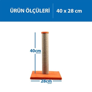 Herniks Çubuk Kedi Tırmalama Tahtası 40 Cm - Turuncu - Thumbnail