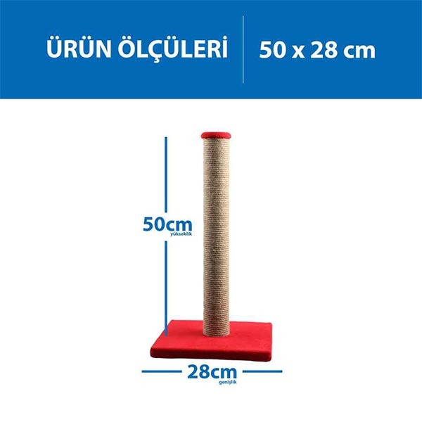 Herniks Çubuk Kedi Tırmalama Tahtası 50 Cm - Kırmızı