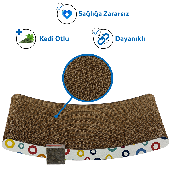 Herniks Doğal Kedi Otlu Kedi Tırmalama Kartonu 44 cm - HR2014C