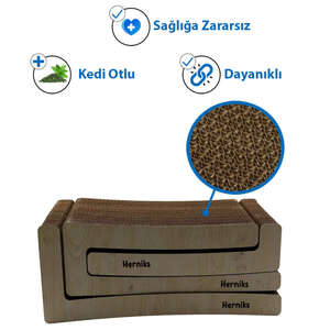 Herniks Doğal Kedi Otlu Kedi Tırmalama Kartonu 44 Cm - HR2028 - Thumbnail