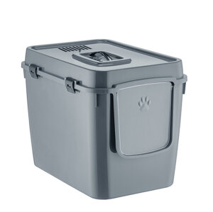 Herniks Handor Kapalı Kedi Tuvaleti 57x39x43 - Gri