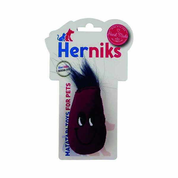 Herniks Matatabili Peluş Kedi Oyuncağı Eggy 10 Cm - Bordo