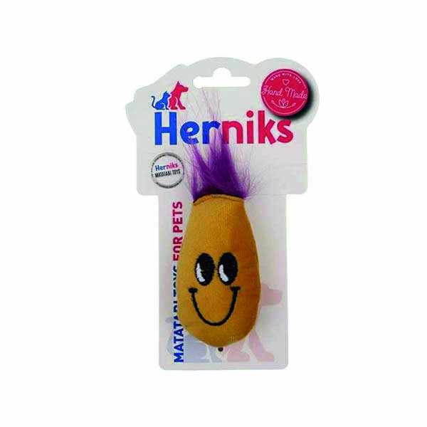 Herniks Matatabili Peluş Kedi Oyuncağı Eggy 10 Cm - Sarı