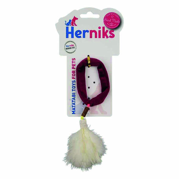 Herniks Matatabili Peluş Kedi Oyuncağı Toky 12 Cm - Bordo