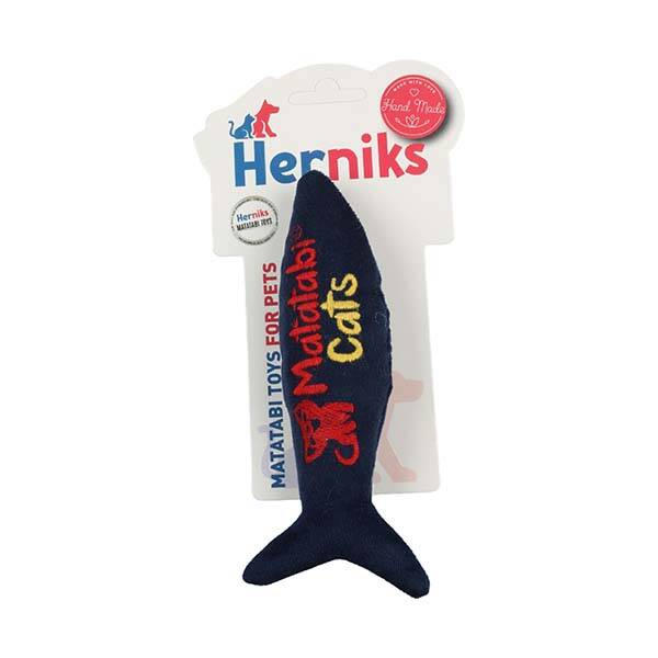 Herniks Matatabili Sesli Peluş Kumaş Kedi Oyuncağı – Jr. Fish 20 cm Lacivert