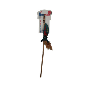 Herniks Matatabili Sesli Tüylü Ahşap Saplı Kedi Oltası Jr. Fish 50cm - Yeşil - 1