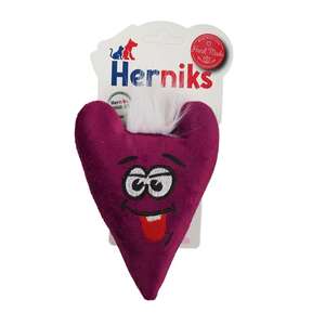 Herniks - Herniks Matatabili Sesli Tüylü Kumaş Kedi Oyuncağı - Love 15 cm Bordo