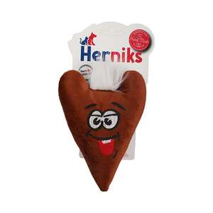 Herniks - Herniks Matatabili Sesli Tüylü Kumaş Kedi Oyuncağı - Love 15 cm Kahverengi