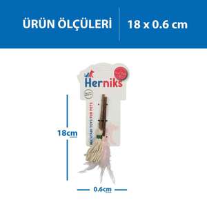 Herniks Matatabili Tüylü Yenilebilir İkili Çiğneme Çubuğu -Tüy+Süpürge 18cm - Thumbnail